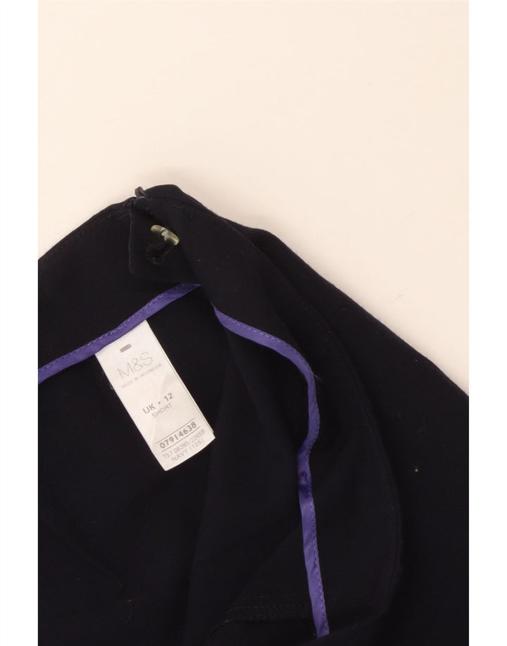 Calça casual feminina Marks & Spencer Reino Unido 12 médio W32 L28 azul marinho