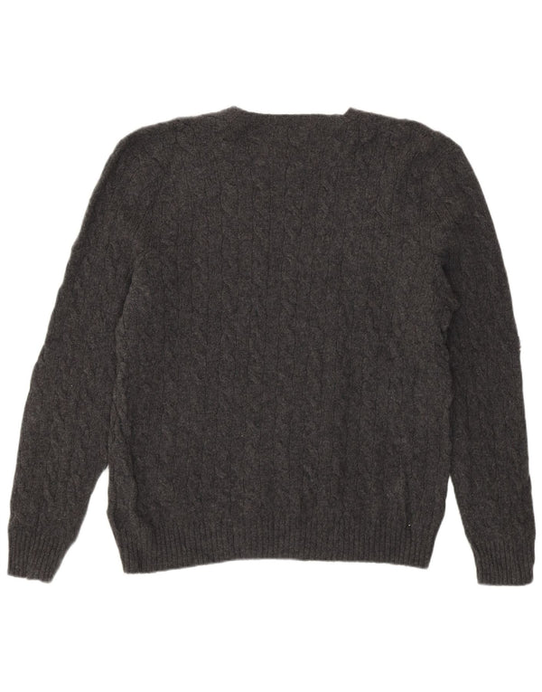 Polo Ralph Lauren Suéter masculino com gola redonda XL lã cinza