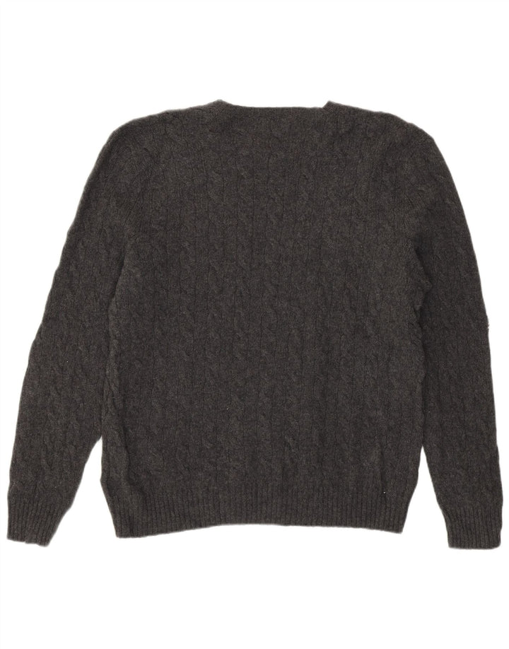 Polo Ralph Lauren Suéter masculino com gola redonda XL lã cinza