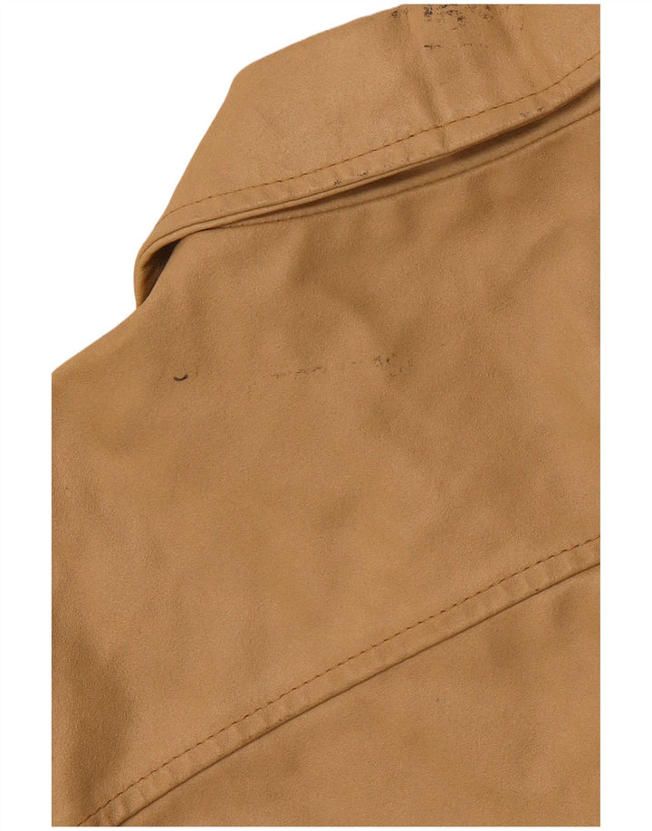 Jaqueta de couro feminina VINTAGE UK 18 XL couro bege
