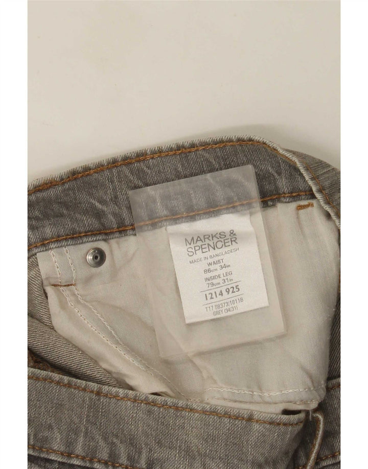 Jeans retos masculinos Marks & Spencer W34 L31 algodão cinza