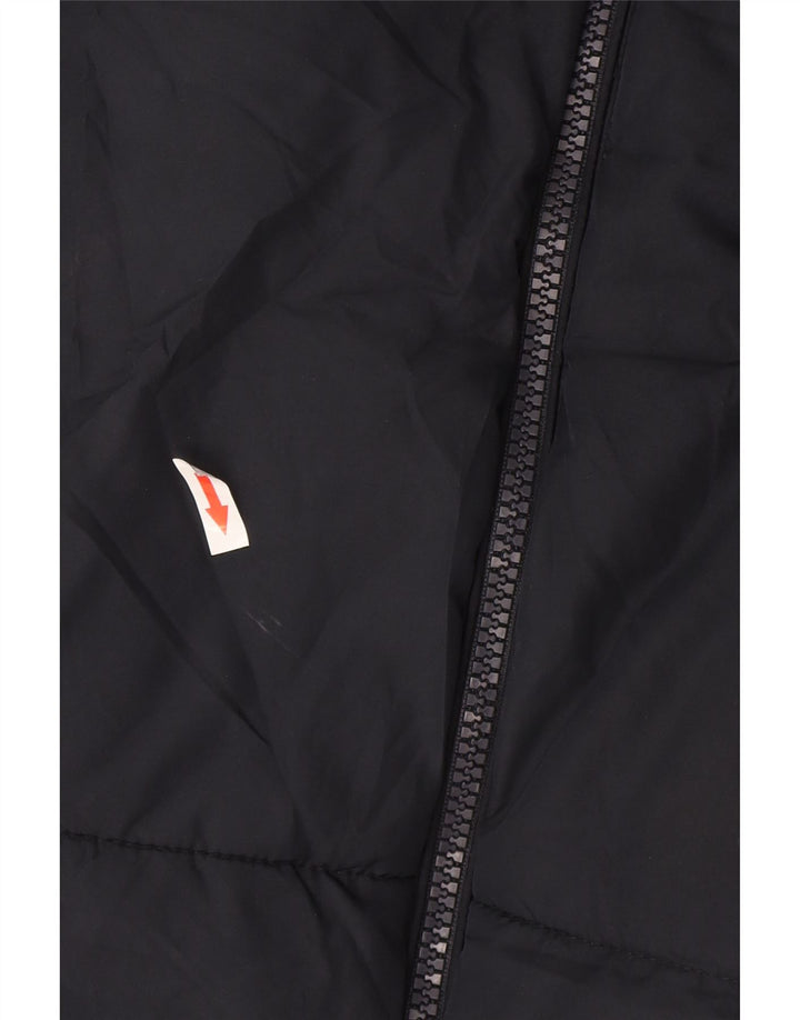 Jaqueta acolchoada com capuz e capuz feminino Zara UK 6 XS azul marinho poliéster