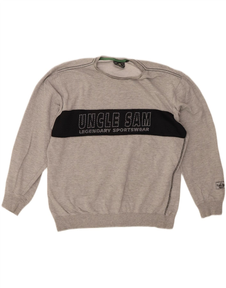 Moletom gráfico masculino UNCLE SAM Jumper XL cinza colorblock algodão