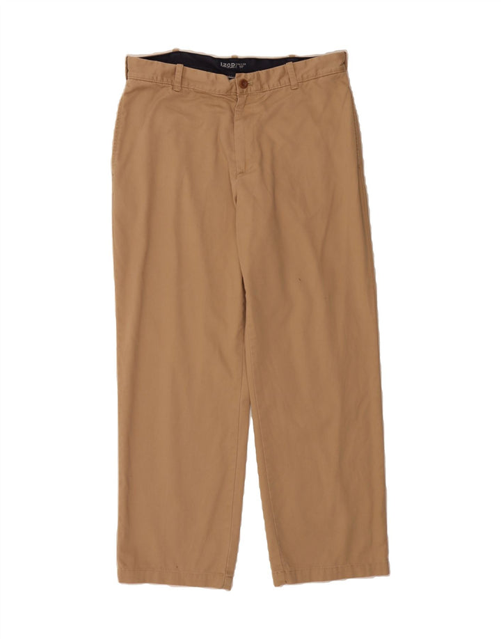 IZOD Mens Slim Fit Chino Trousers W34 L30 Beige Cotton Vintage Izod and Second-Hand Izod from Messina Hembry 