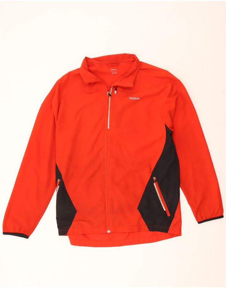 Reebok Mens Tracksuit Top Jacket Grande Poliéster Colorblock Vermelho