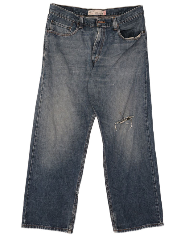 Calça jeans masculina Levi's 569 Loose Fit Straight W34 L30 Azul Algodão