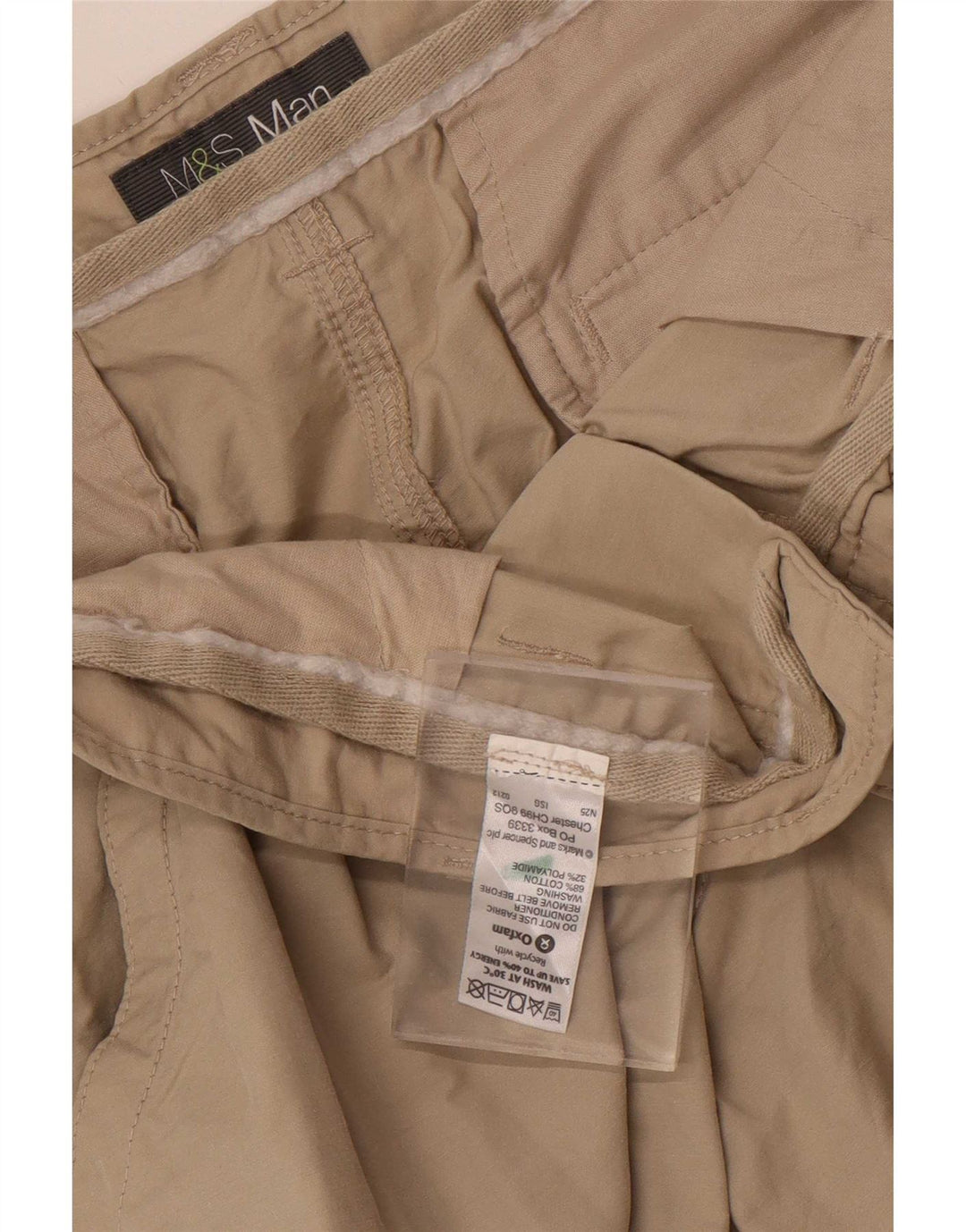 Shorts cargo masculino Marks & Spencer W38 XL algodão bege