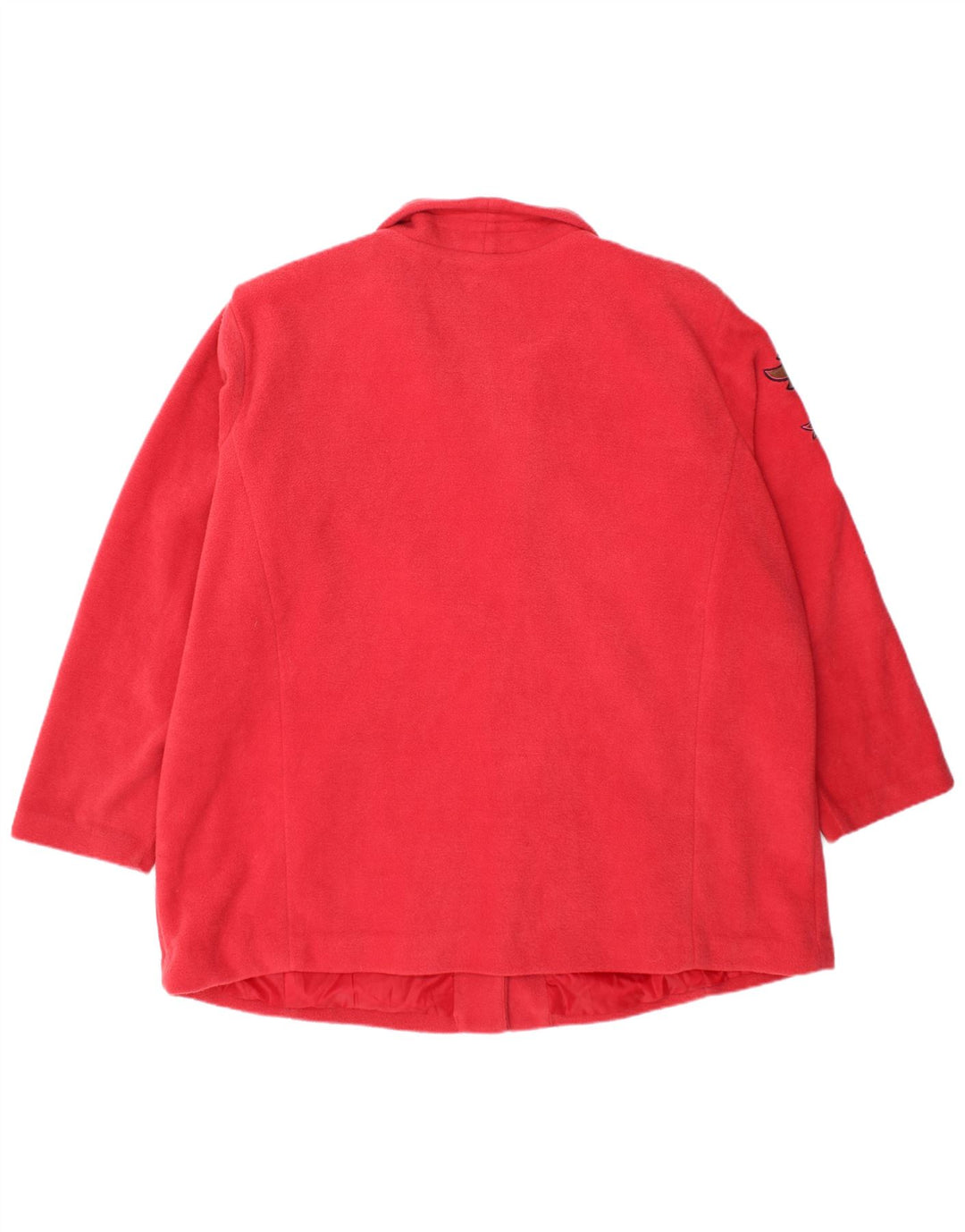 Sobretudo feminino de lã com ajuste solto BOB MACKIE Reino Unido 20 2XL poliéster floral vermelho