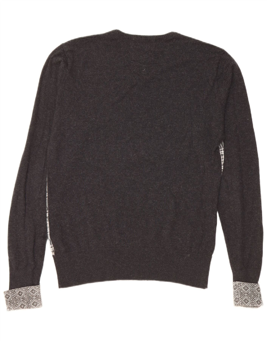 Suéter feminino GUESS BY MARCIANO com decote em V UK 10 pequeno xadrez preto