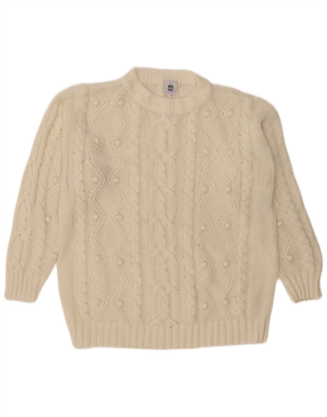 Novo suéter feminino rápido com gola redonda, suéter ue 40/42 médio branco