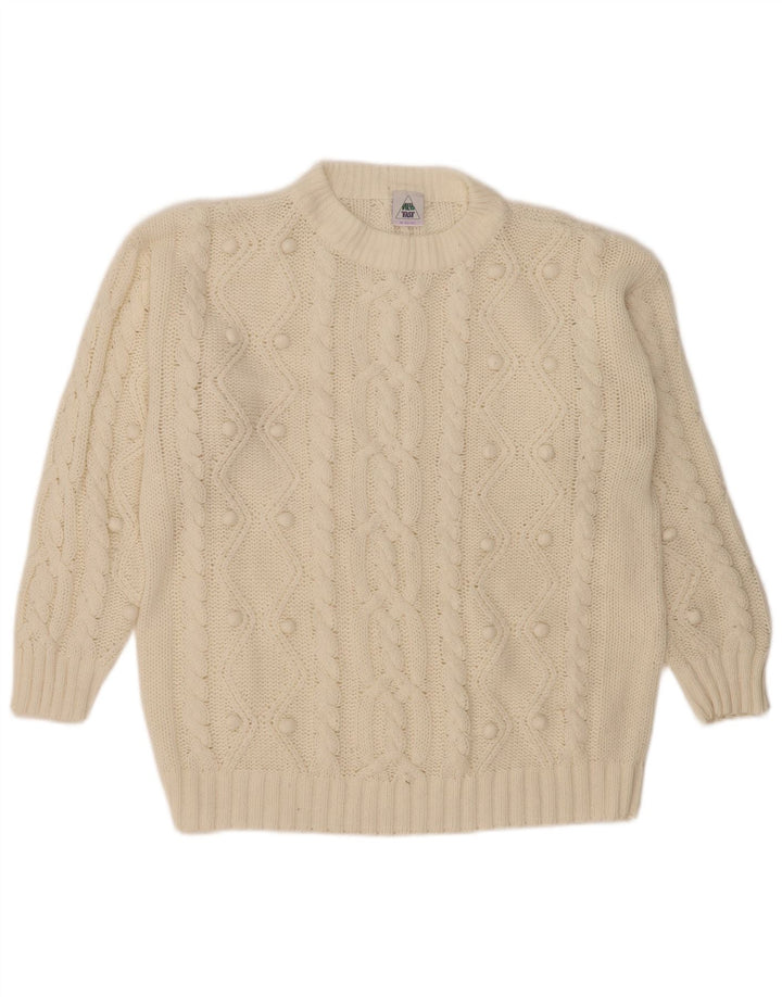 Novo suéter feminino rápido com gola redonda, suéter ue 40/42 médio branco