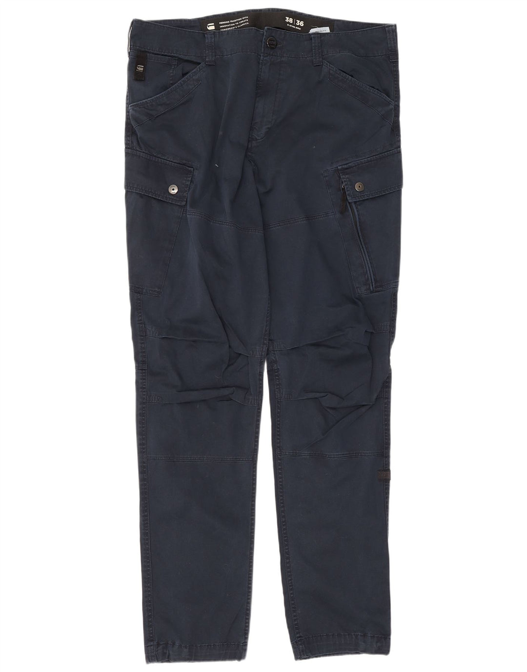 Calça cargo slim masculina G-Star W38 L36 algodão azul marinho