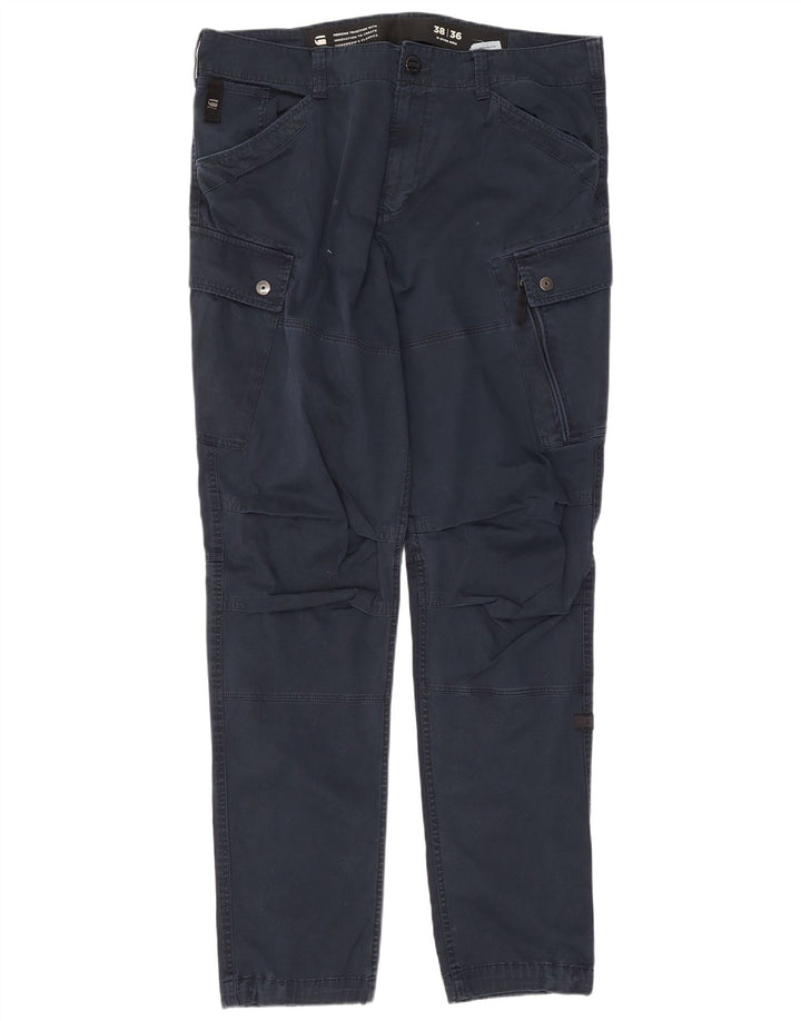 Calça cargo slim masculina G-Star W38 L36 algodão azul marinho