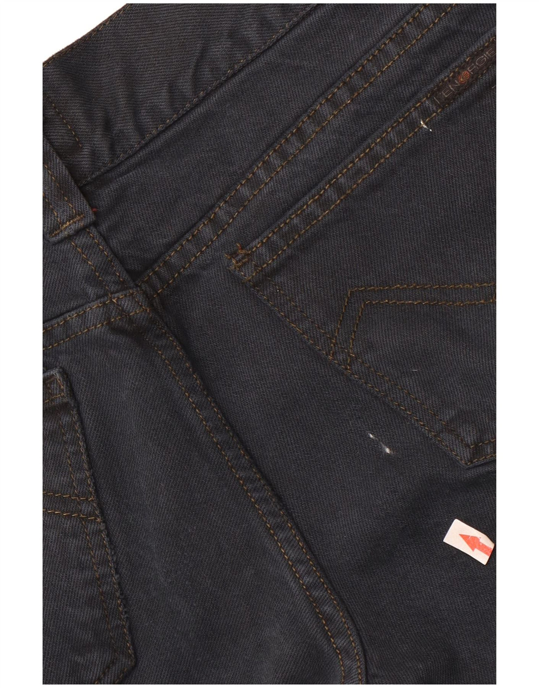 Energie Calça jeans feminina larga W33 L35 algodão azul marinho