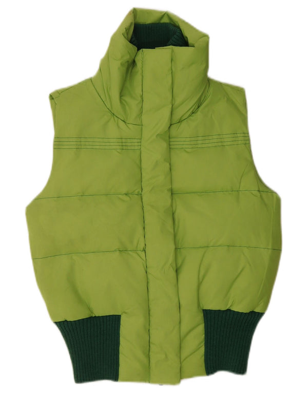 Only Colete acolchoado feminino UK 10 pequeno poliéster colorblock verde