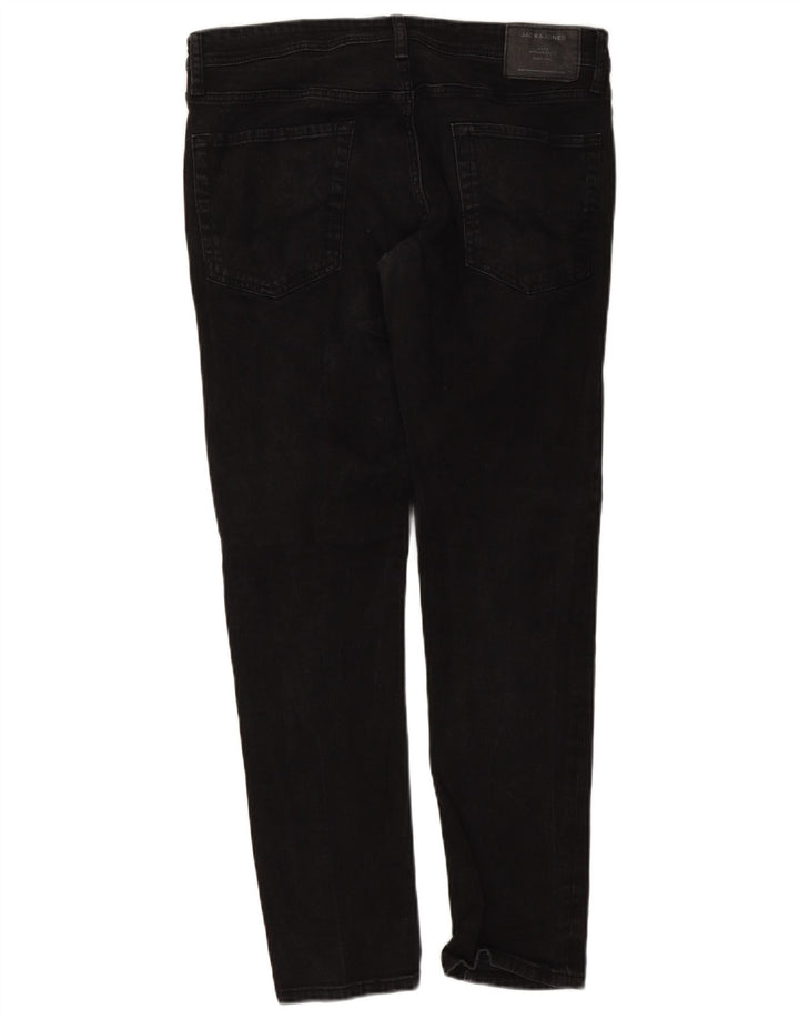 Jack & Jones Masculino GLENN Slim Jeans W36 L32 Algodão Preto