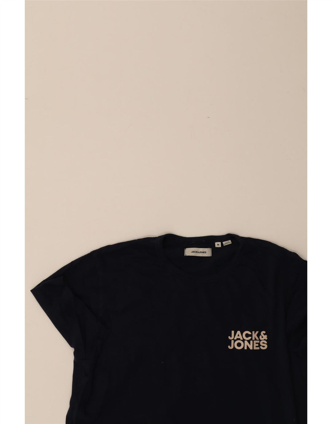 JACK & JONES Mens T-Shirt Top Medium Navy Blue Cotton Vintage Jack & Jones and Second-Hand Jack & Jones from Messina Hembry 