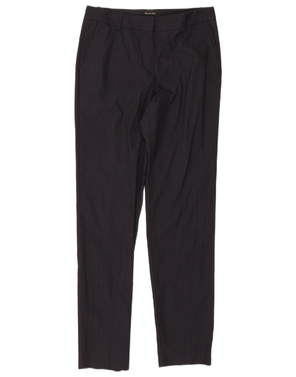Calça feminina Massimo Dutti EU 36 XS W26 L29 azul marinho risca de giz