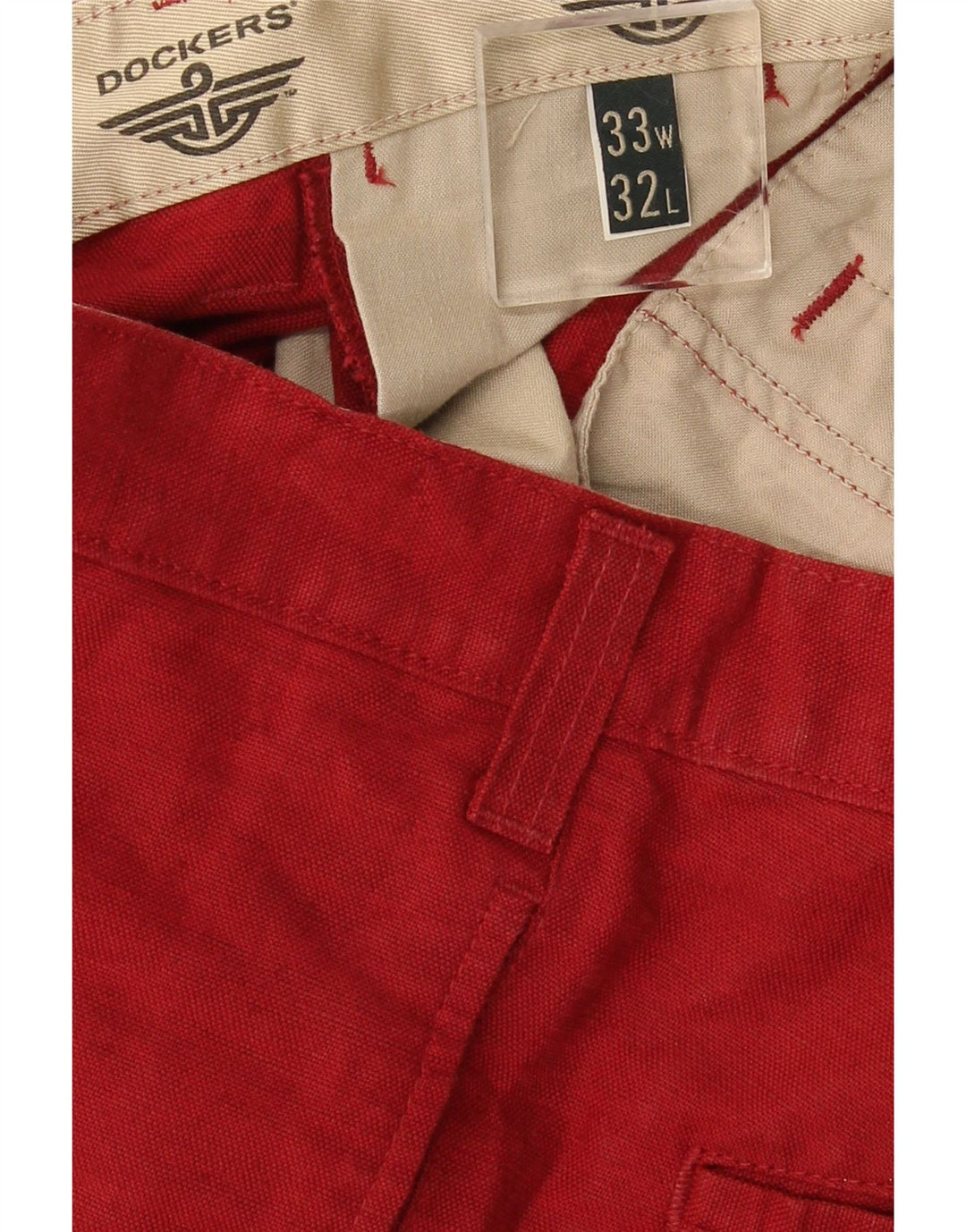 Calça jeans masculina Dockers cáqui reta W33 L32 vermelha