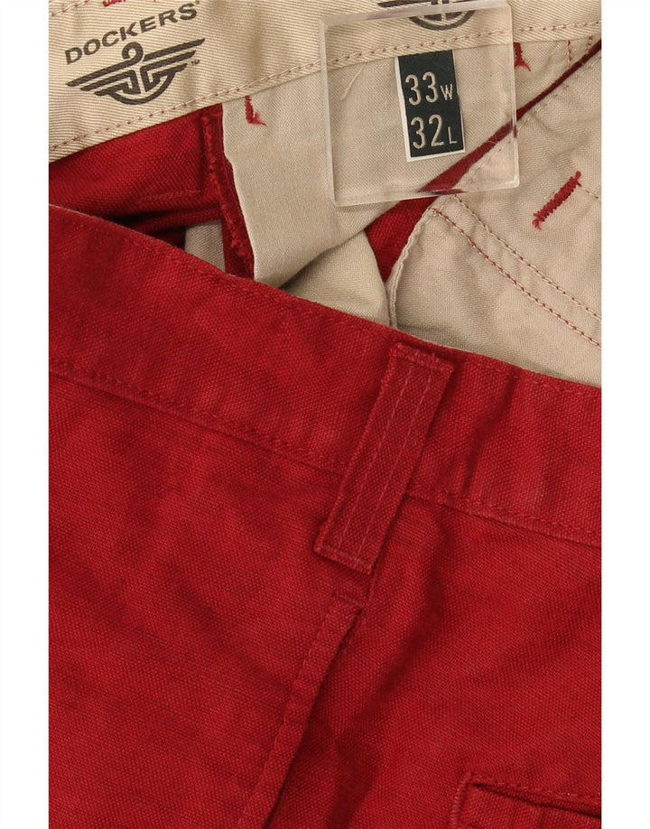 Calça jeans masculina Dockers cáqui reta W33 L32 vermelha