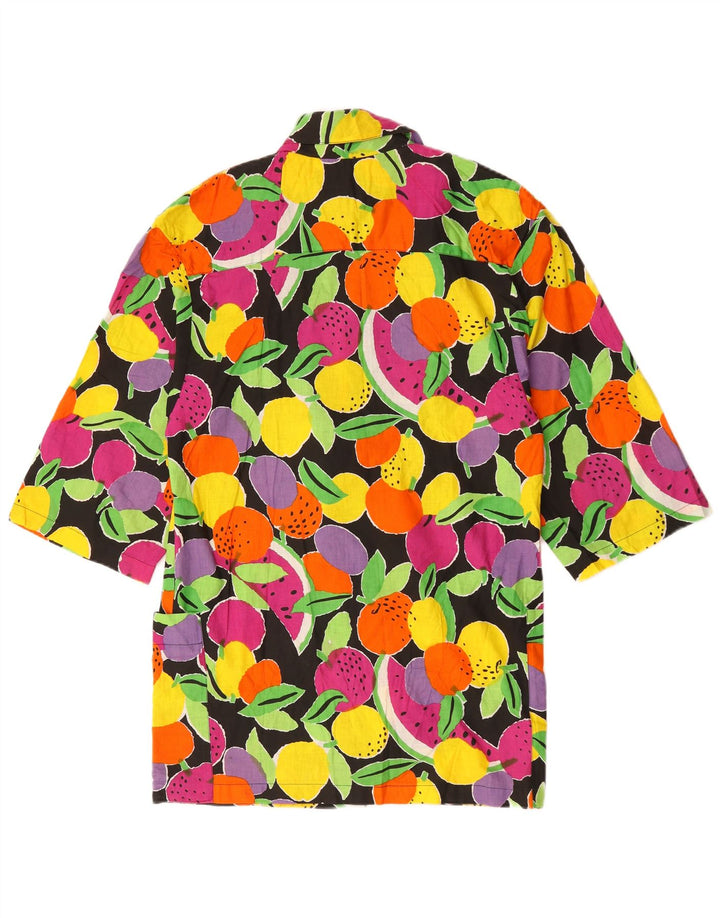 Vestido feminino vintage manga 3/4 IT 42 médio floral multicolorido