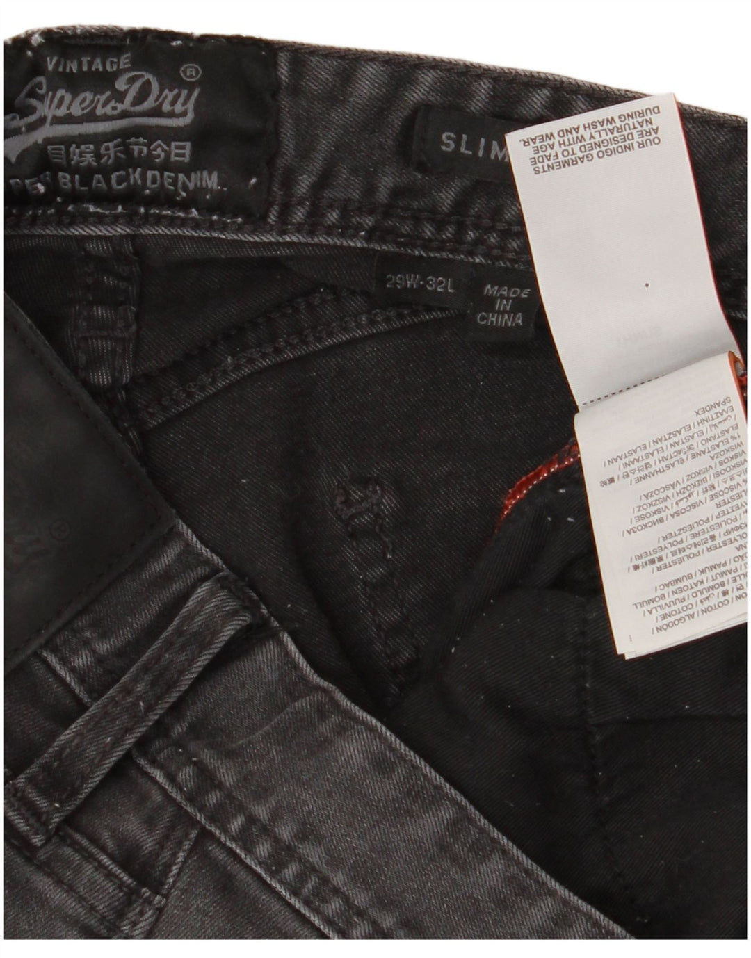 Superdry Mens Slim Jeans W29 L32 Cinza Algodão