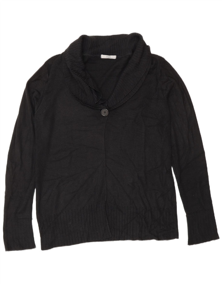 Suéter cardigã feminino Marks & Spencer Reino Unido 12 acrílico preto médio