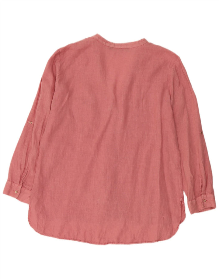 Blusa feminina ZARA manga 3/4 Reino Unido 16 grande rosa