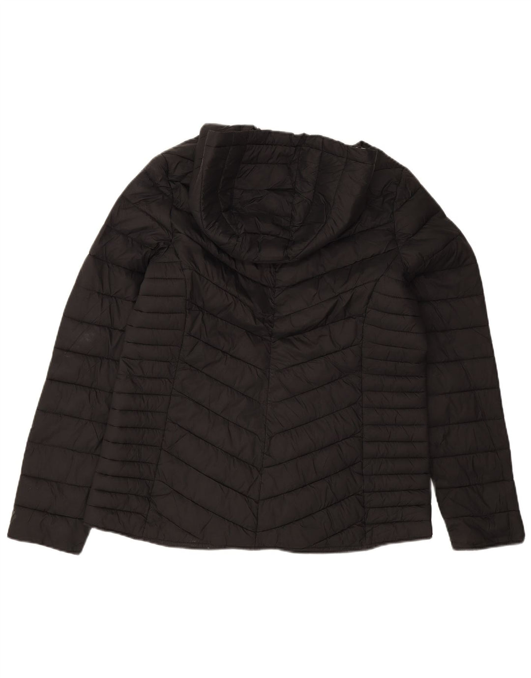 Jaqueta acolchoada com capuz feminina Fat Face UK 12 nylon preto médio