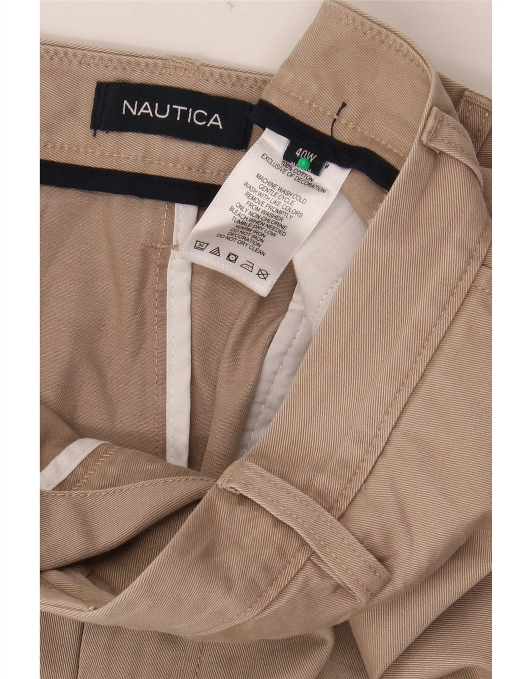 NAUTICA Mens Chino Shorts W40 XL Algodão Bege