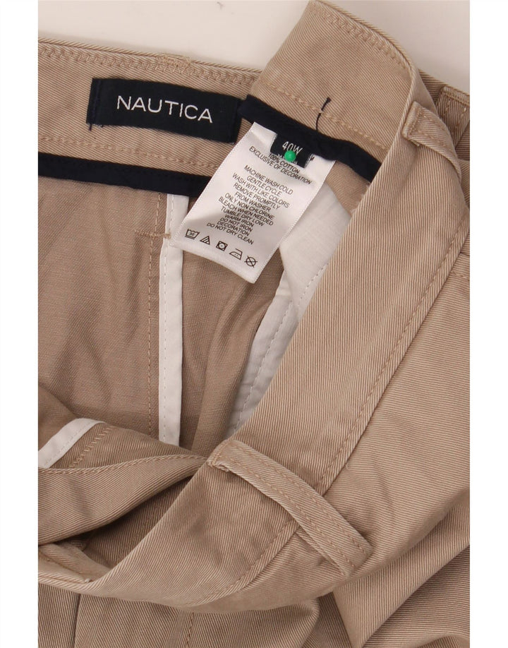 NAUTICA Mens Chino Shorts W40 XL Algodão Bege