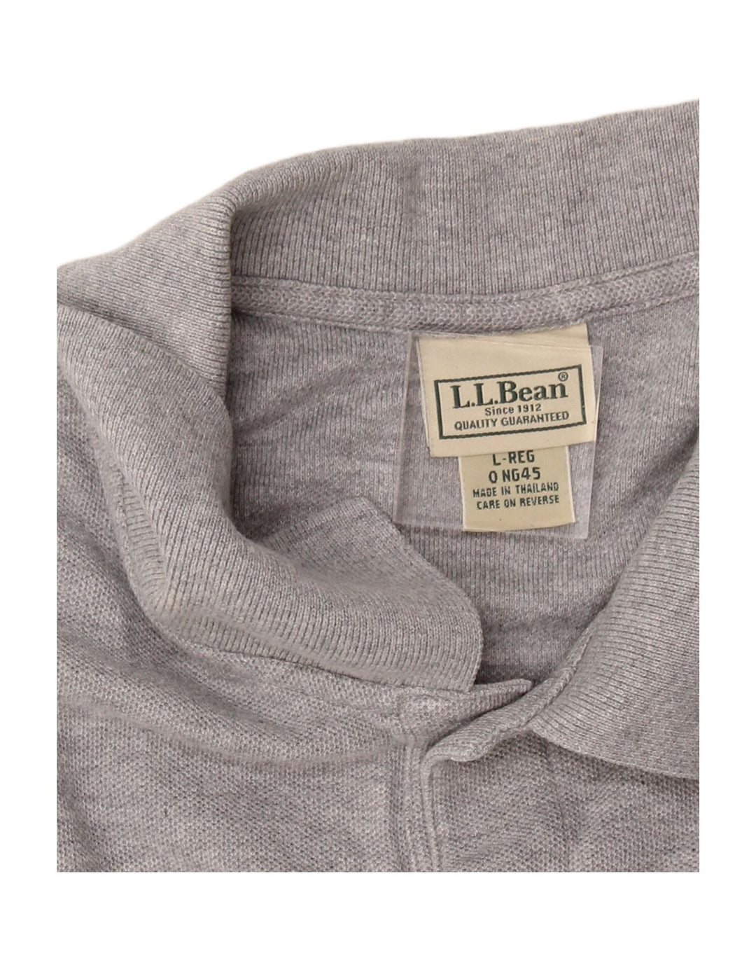 Camisa polo masculina L.L.BEAN grande algodão cinza