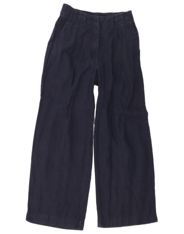 Calça chino feminina de cintura alta Marks & Spencer Reino Unido 8 pequena W28 L26 azul marinho