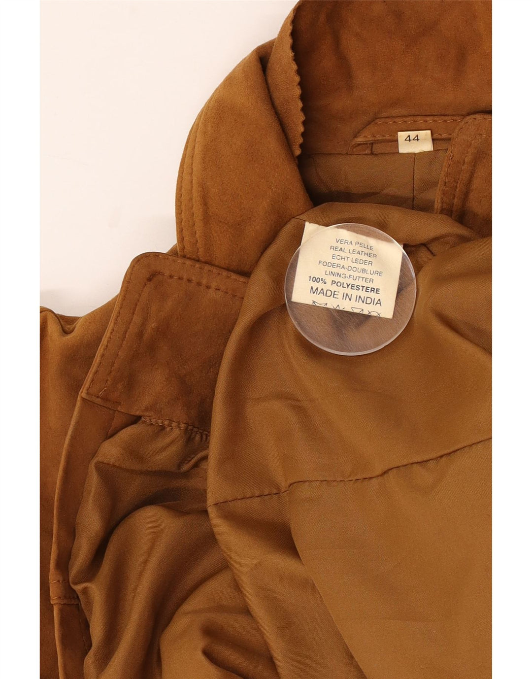 Jaqueta feminina vintage de camurça IT 44 couro marrom médio