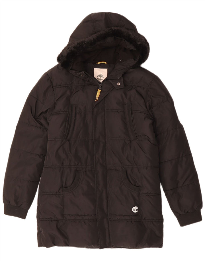 Casaco acolchoado com capuz masculino Timberland UK 34 XS preto poliéster