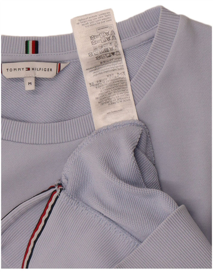 Tommy Hilfiger moletom gráfico feminino jumper Reino Unido 14 algodão azul médio