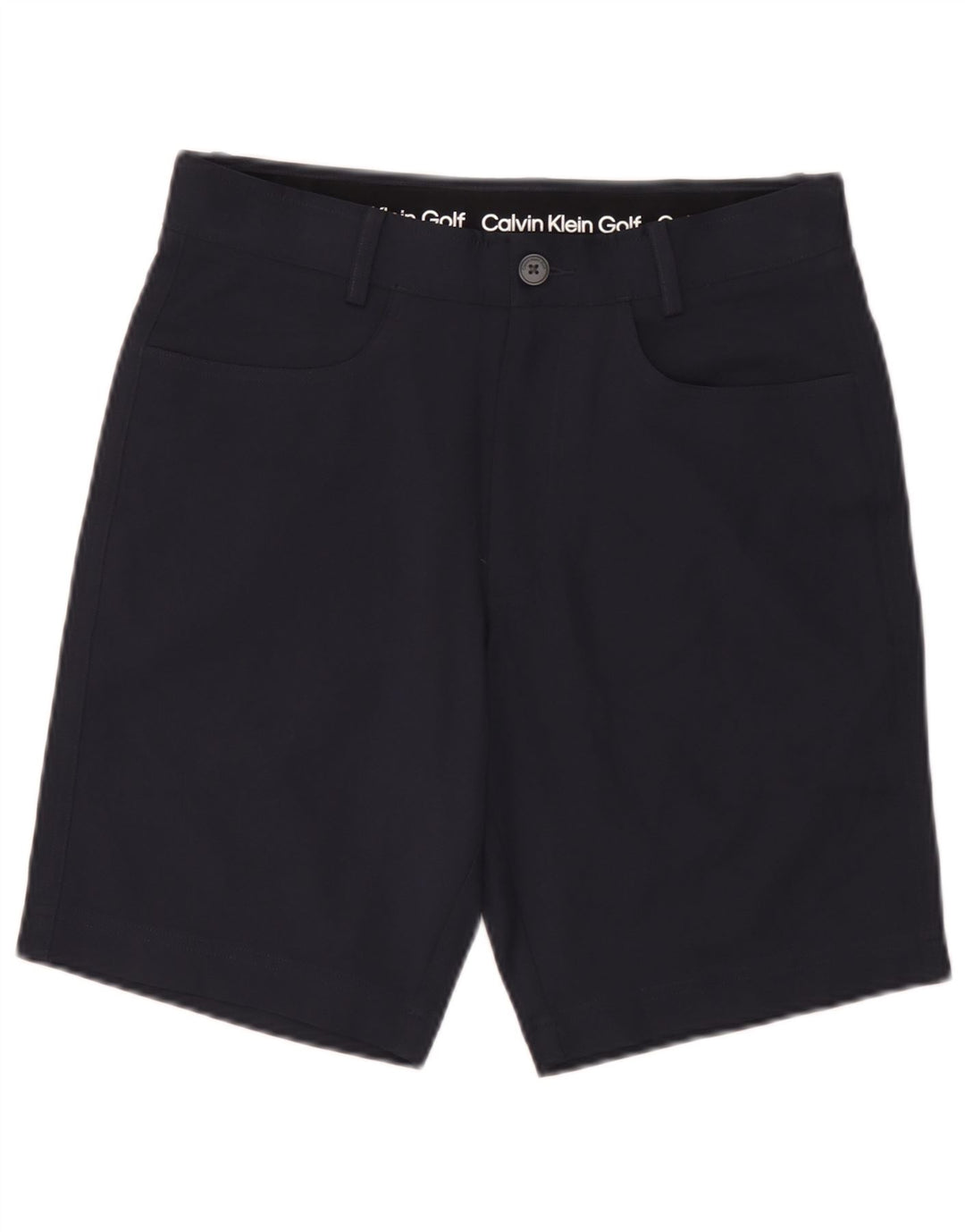 Shorts casuais masculinos Calvin Klein W30 poliéster azul marinho médio