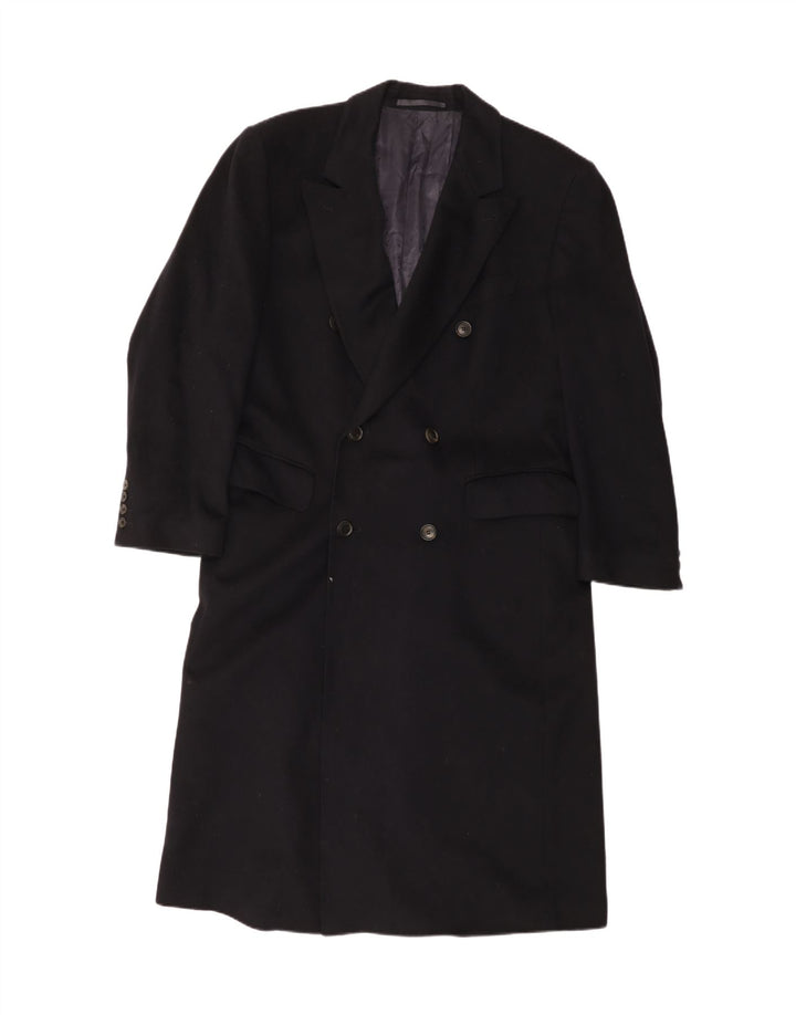 GUY LAROCHE Womens Double Breasted Coat UK 26 5XL Navy Blue Cashmere Vintage Guy Laroche and Second-Hand Guy Laroche from Messina Hembry 