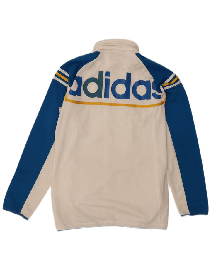 Adidas Mens Tracksuit Top Jacket UK 36/38 Pequeno Branco Colorblock Poliéster