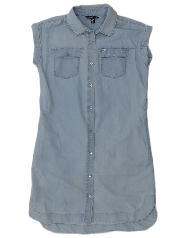 Calvin Klein Jeans Meninas Vestido Jeans 12-13 Anos Grande Azul Algodão