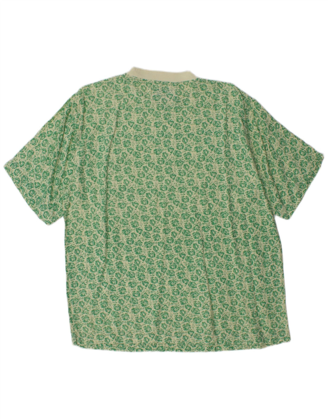 Camiseta masculina VINTAGE Top grande viscose floral verde