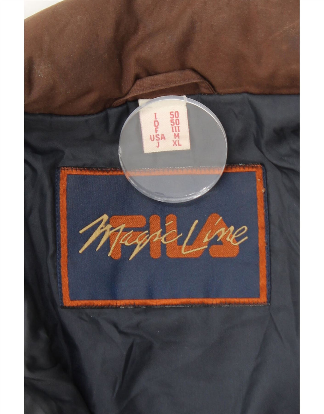 Jaqueta utilitária masculina FILA Magic Line com capuz IT 50 grande poliéster marrom