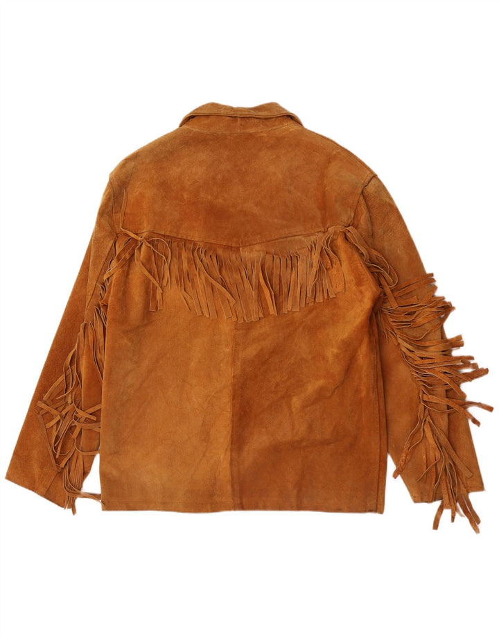 Jaqueta masculina vintage de camurça IT 52 XL marrom cowboy