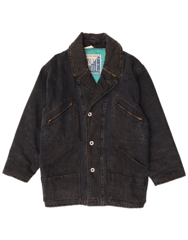 Jaqueta jeans masculina Blue Side UK 40 grande preta