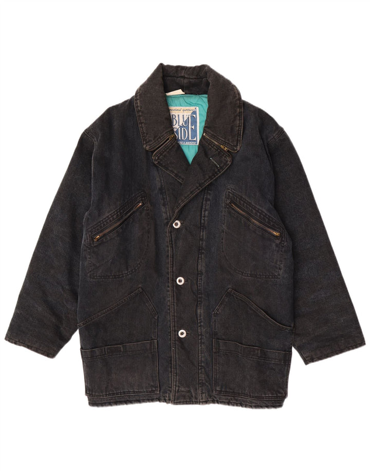 Jaqueta jeans masculina Blue Side UK 40 grande preta