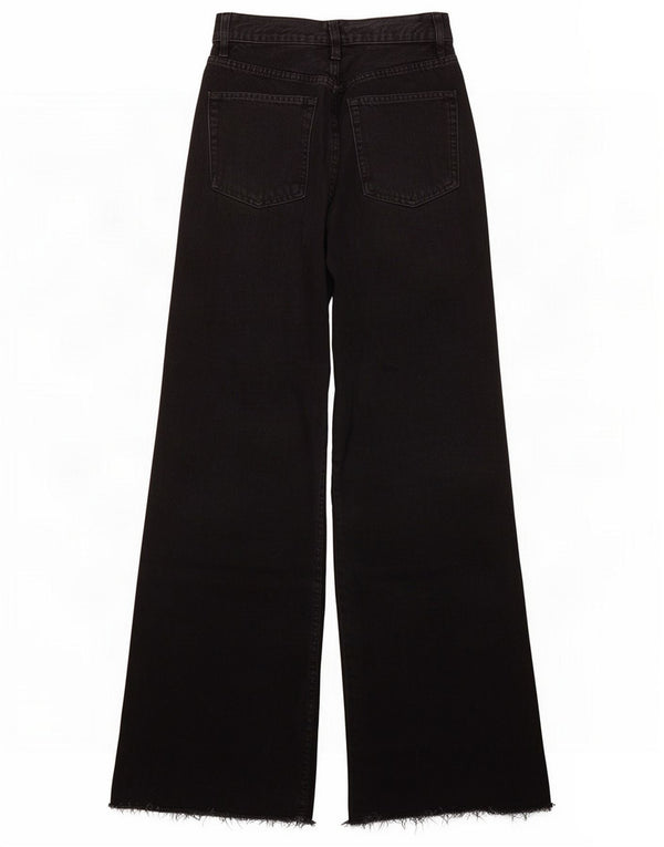 Zara Jeans feminino de cintura alta com pernas largas EU 36 XS W26 L28 Preto