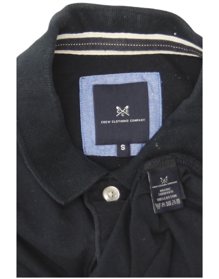 Camisa polo masculina Crew Clothing pequena algodão azul marinho