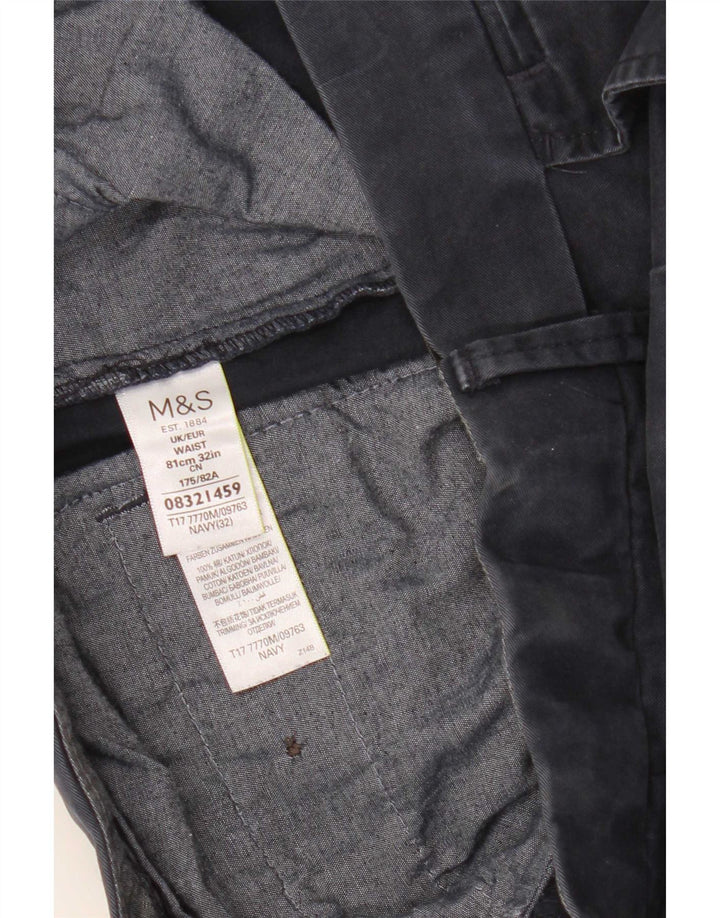 Shorts chino masculino Marks & Spencer W32 algodão azul marinho médio
