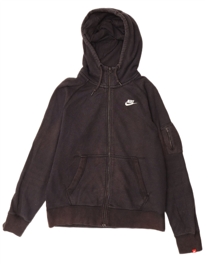 Suéter Nike masculino com capuz e zíper médio preto algodão