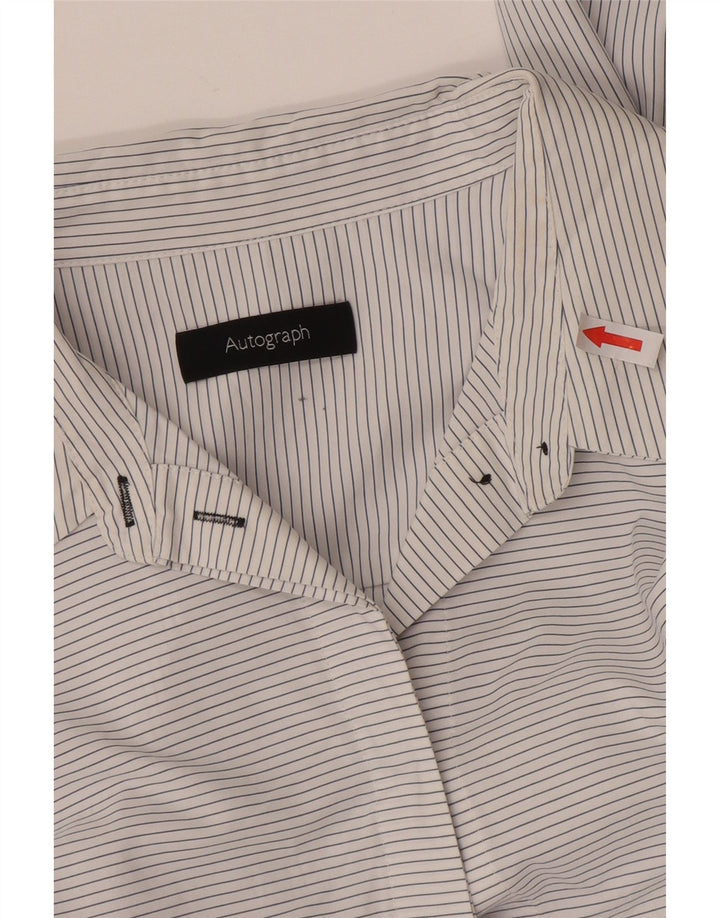 Vestido feminino Marks & Spencer Autograph Shirt UK 14 médio listrado branco